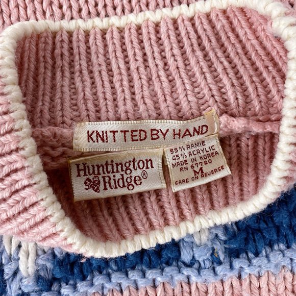 Vintage 80s 90s Floral Heart Grandma Sweater - Picture 4 of 5